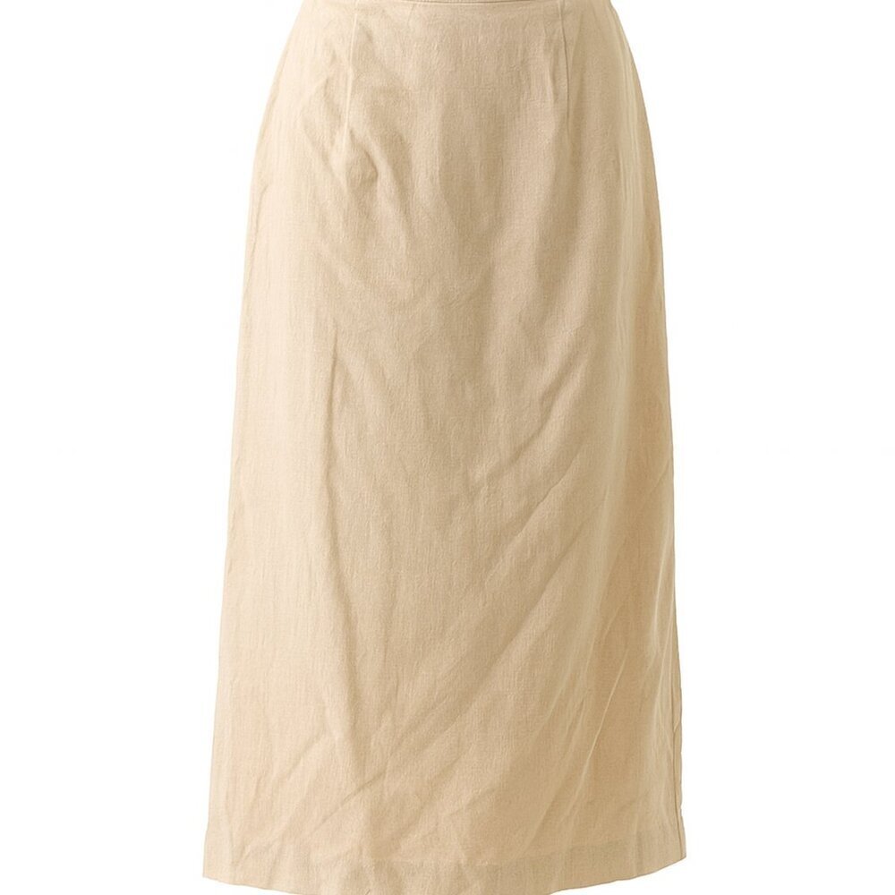 Marie St. Claire Vintage Beige Rayon Pencil Midi Skirt – Size 12.